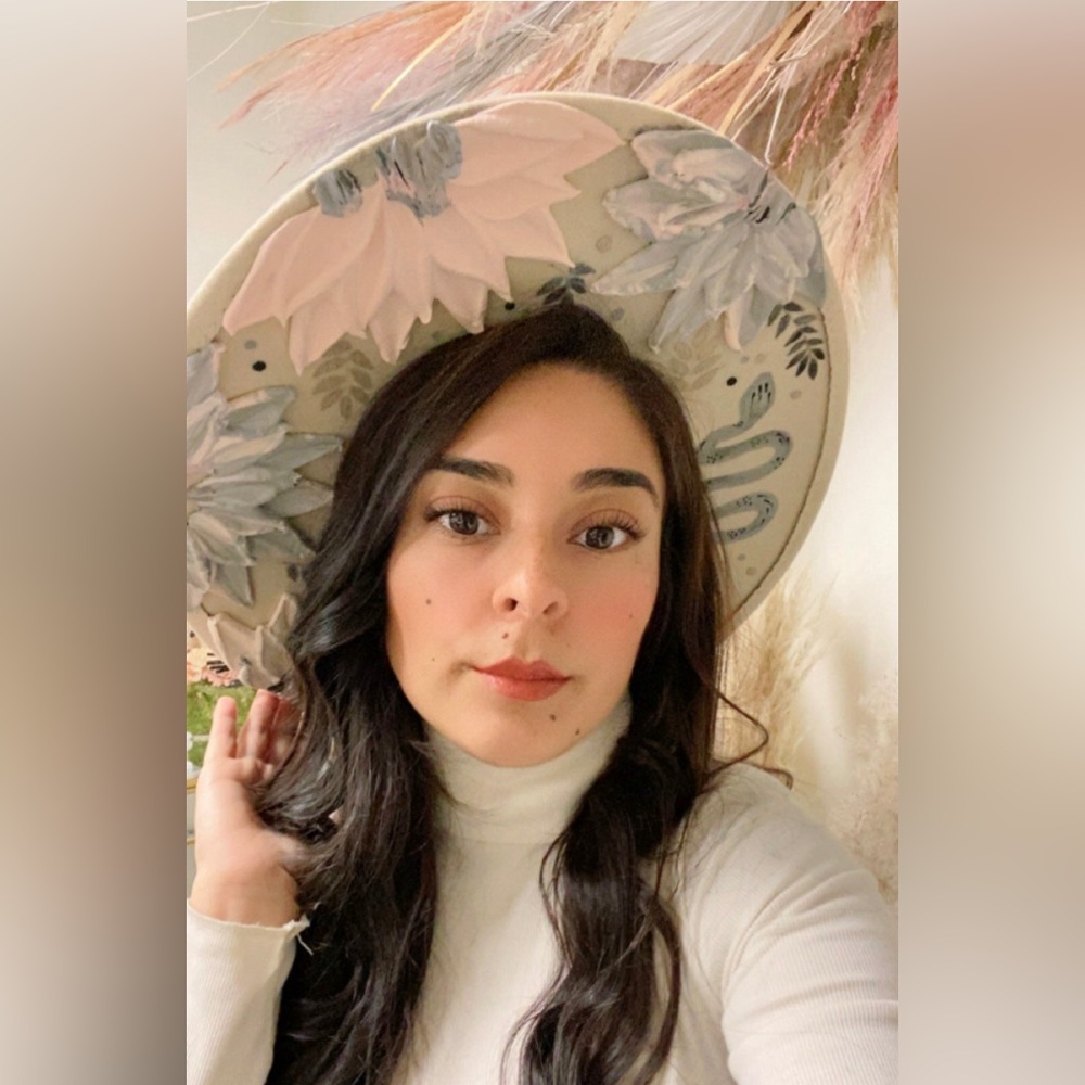 Hand painted hat,cowgirl hat, western hat, women hat, hand painted fedora,fedora